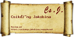 Csikány Jakobina névjegykártya